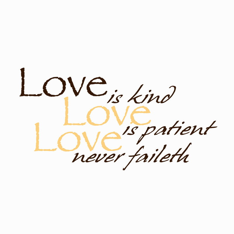 Adhésif décoratif "love is kind" , love is patient, love never foi, Chocolat/crème