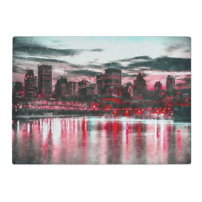 Tempered Glass the Montreal Canada Skyline Chopping Board