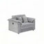 Fauteuil d'appoint en velours côtelé avec tabouret de rangement-177698785