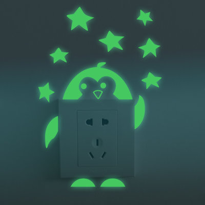 Décalcomanie murale lumineuse pingouin