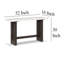 Console Haus, plateau en marbre, pieds en panneau, bois brun 52 po Haus