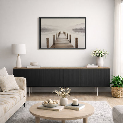 «Neutral Lake Dock», reproduction d'art sur toile encadrée, impression sur toile