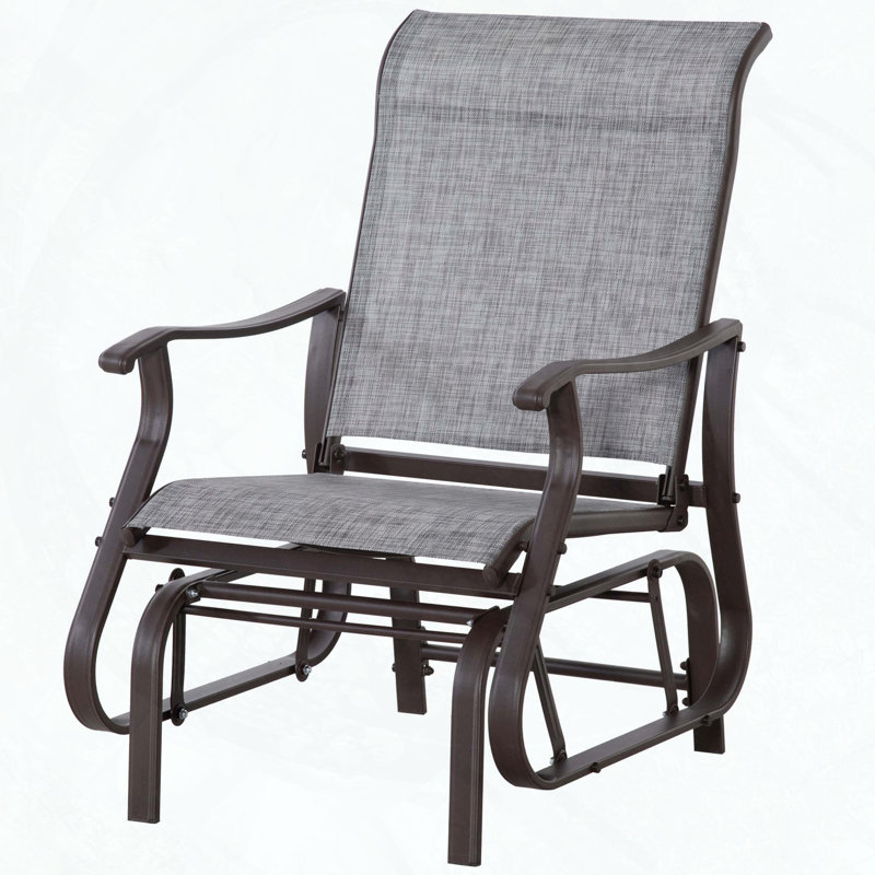 Outsunny Outdoor Glider Chair with Steel Frame, Gray