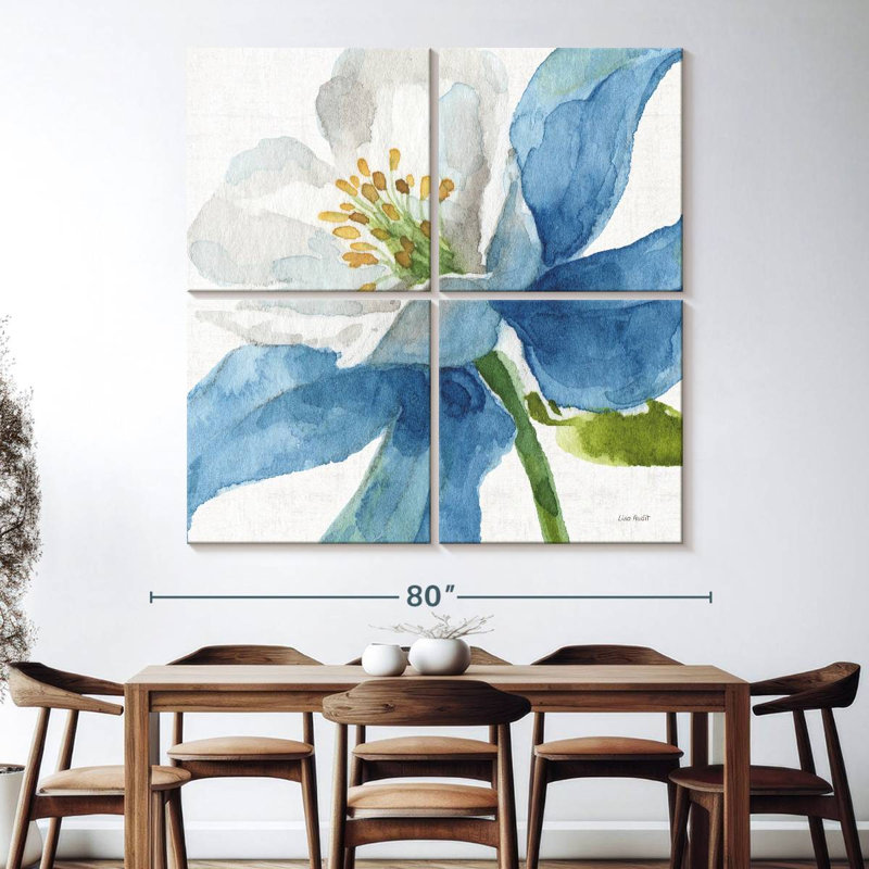 Jardin Harnek bleu et vert VI, H 74 po x l 74 po