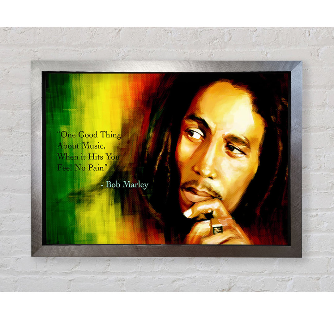 Musik-Zitat Bob Marley Feel No Pain - Einzelne Bilderrahmen Kunstdrucke