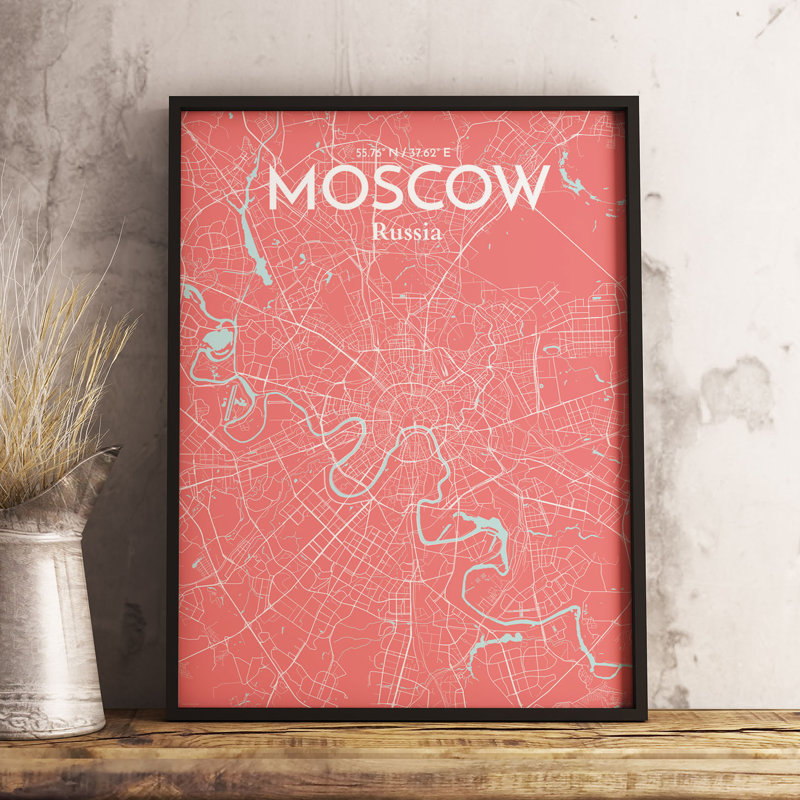 Moscow City Map - No Frame Print, 43.2cm H x 27.9cm W x 0.1cm D