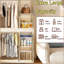 Organisateur de rangement portatif pour garde-robe pour vêtements, 6 portes magnétiques, 6 cubes et 2 tringles, armoire de rangement pour garde-robe