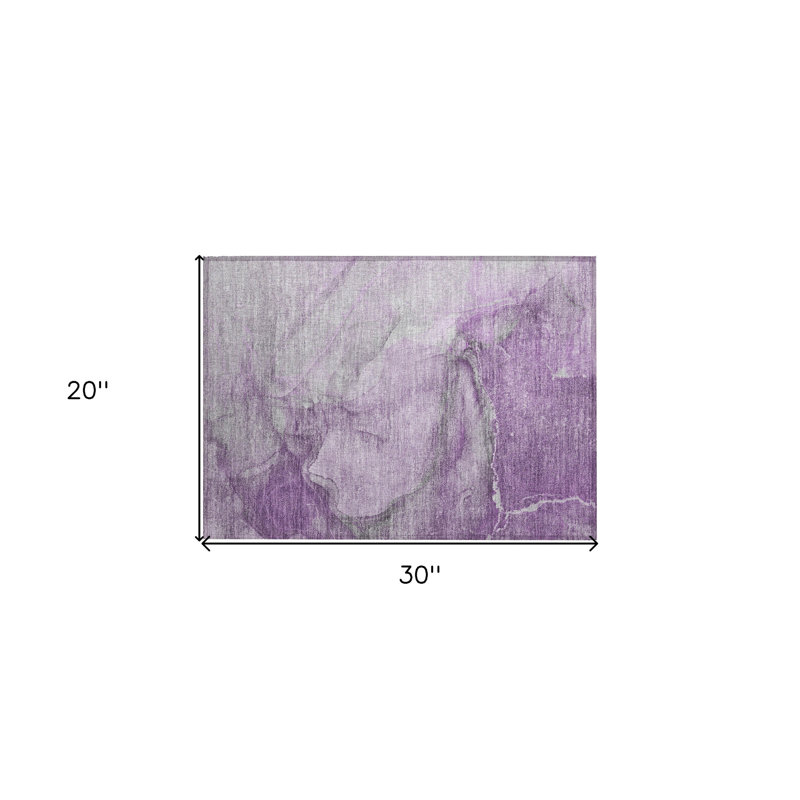 Tapis extérieur lavable antidérapant à motif abstrait lilas 2 pi x 3 pi