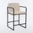 Modern Upholstered Counter Height Bar Stools with Armrests, Metal Frame, and Padded Seat,-1977707740