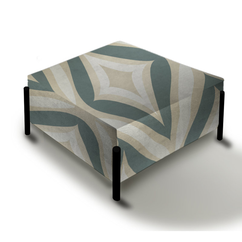 Neutral Space - Damask Large Square Ottoman