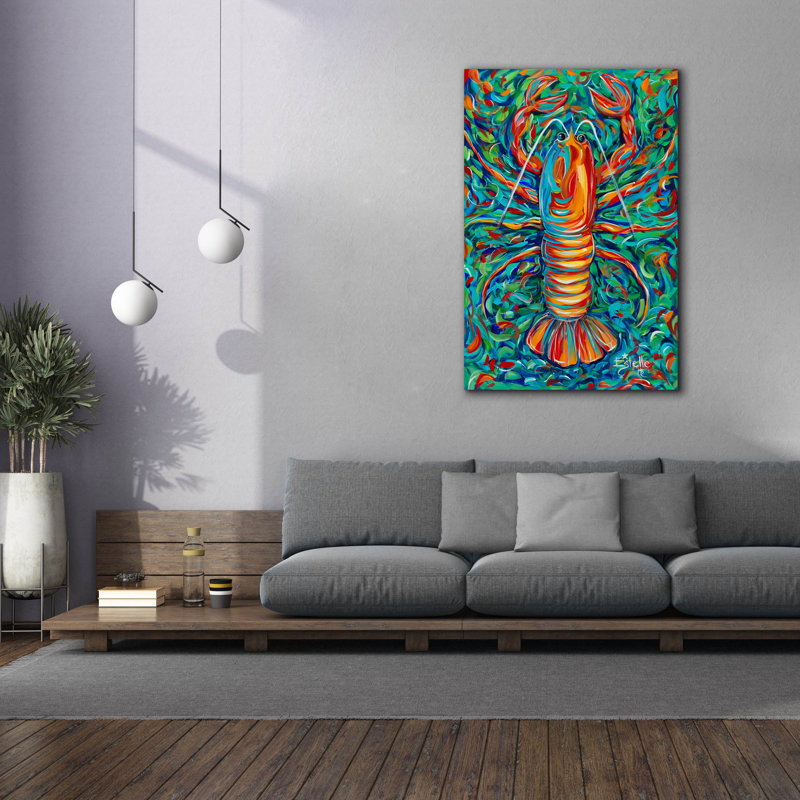 «Lobster» par Estelle Grengs, H 60 po x l 40 po x P 1,5 po
