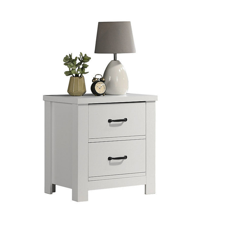 Table de chevet blanche à 2 tiroirs l 21,5 po Cosmo
