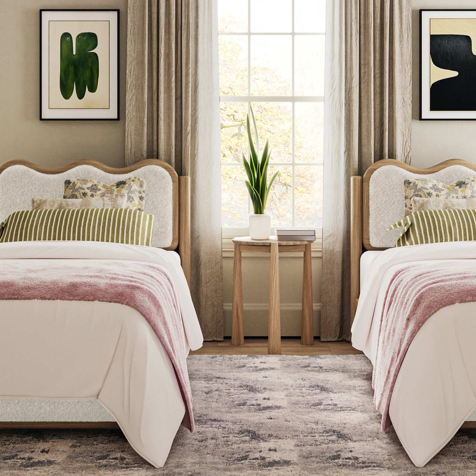 Shirleen Upholstered Platform Bed, Twin