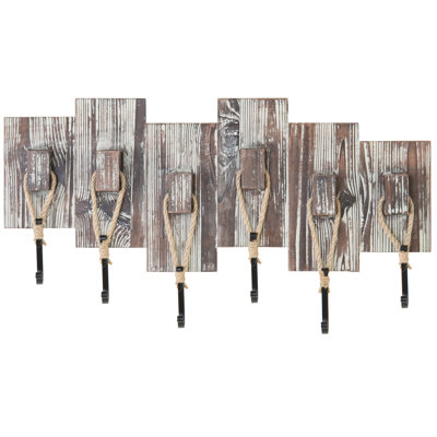Natacha Solid Wood 6 - Hook Wall Mounted Coat Rack