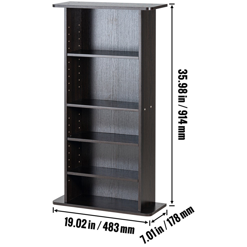 Wood 3'' H Media Shelves, Brown