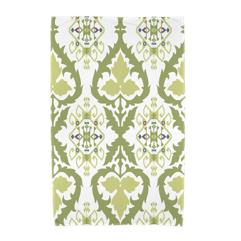 Serviette de plage à imprimé géométrique Musser, Vert