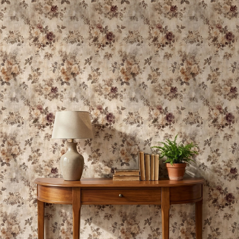 Floral Wallpaper Traditional Removable Textured Wall Double Roll