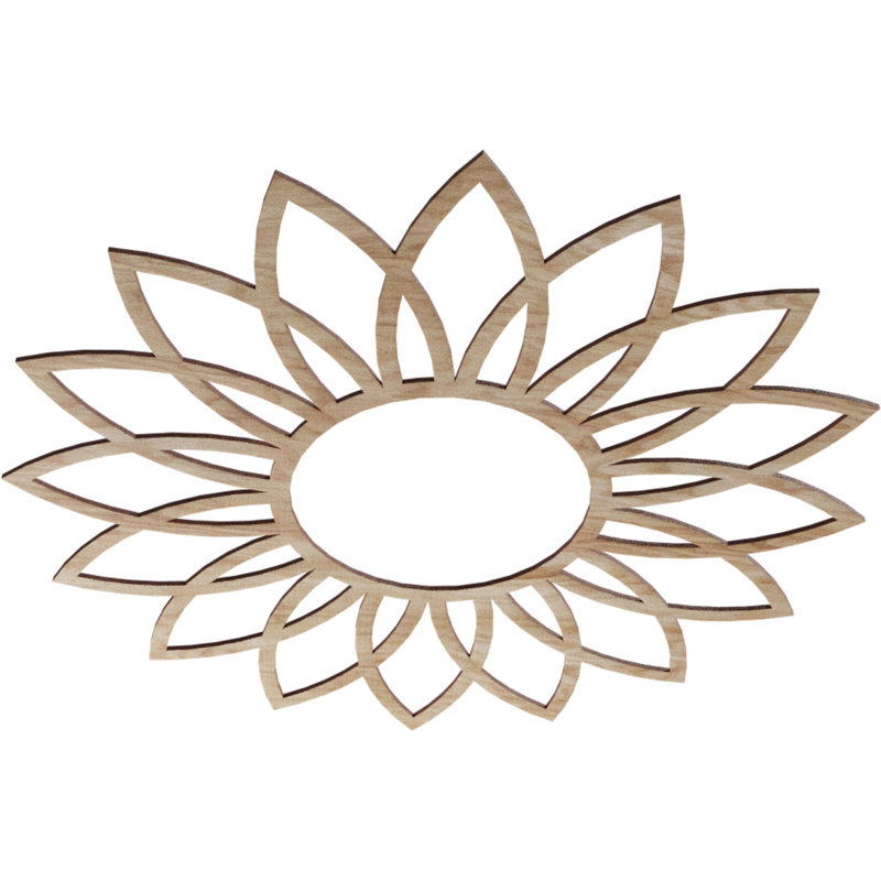 Médaillon de plafond en bois Daisy, H 34 po x l 34 po x P 0,38 po, Chêne rouge