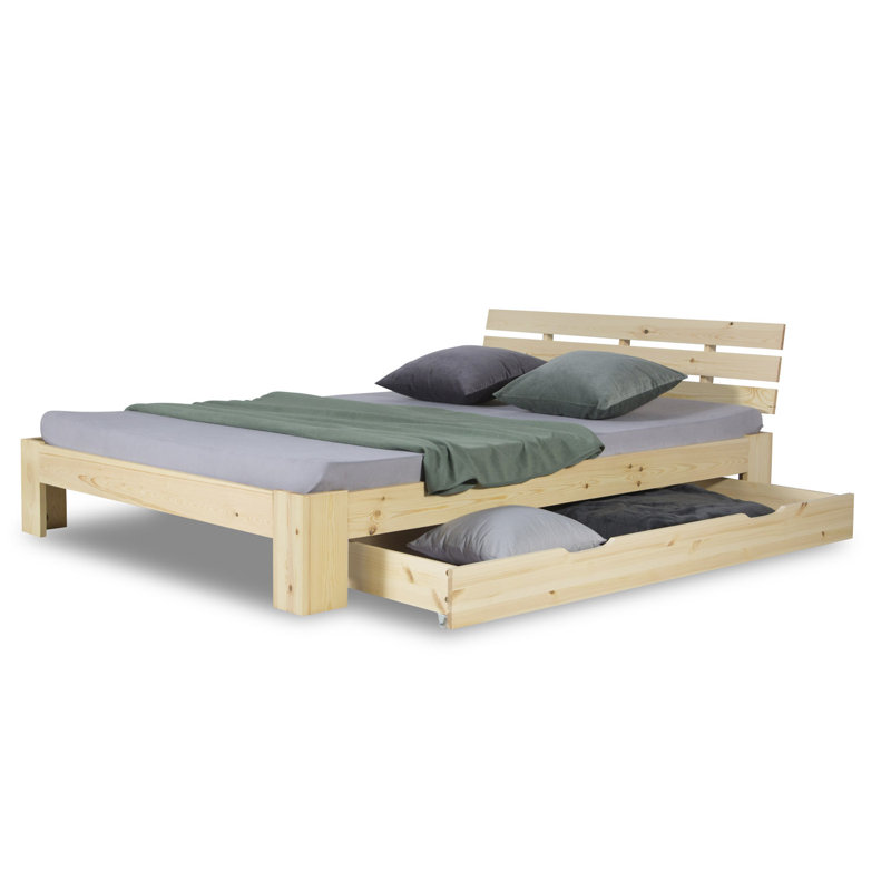 Noille European Double (140 x 200cm) Bed, Nature