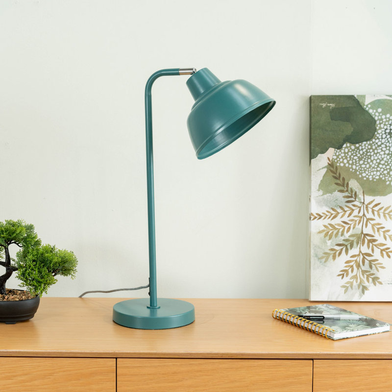 Rhyan Metal Table Lamp, Blue, No