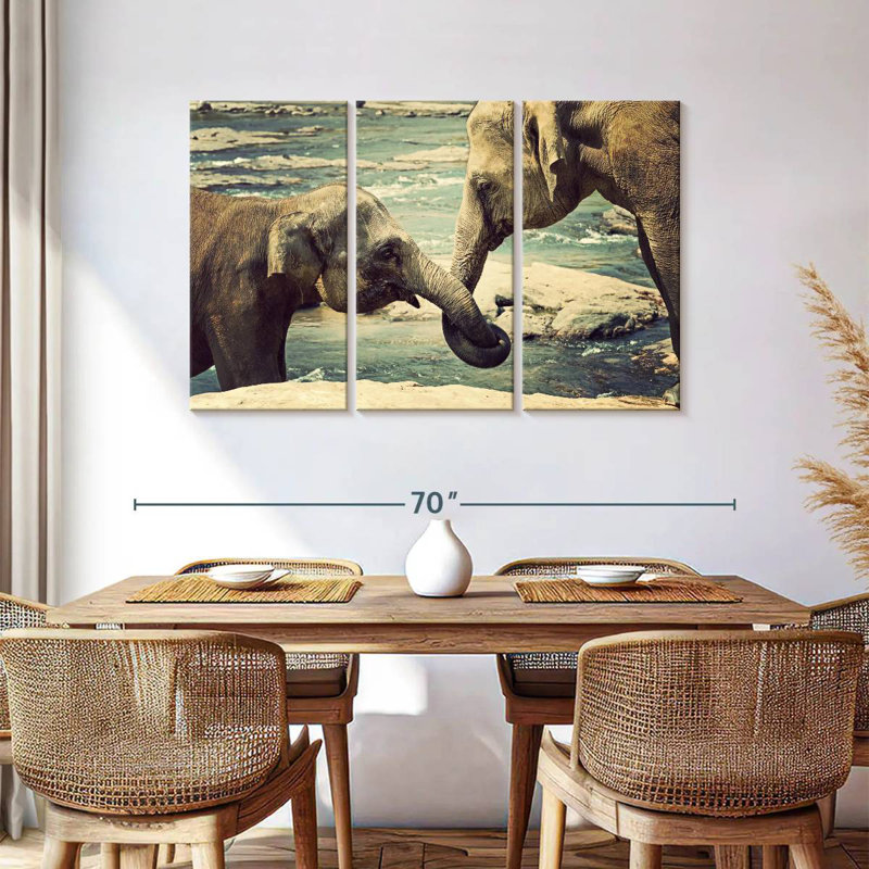 Asian Elephants, 36" H x 57" W