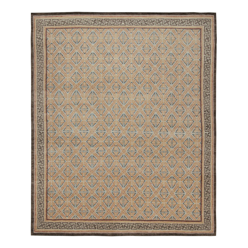 Burano Hand Knotted Wool Geometric Area Rug, Rectangle 10' x 14'