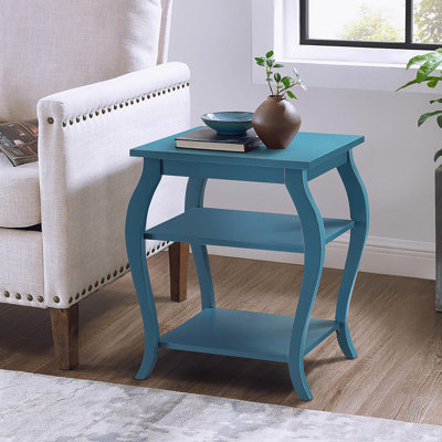 Table de bout carrée avec 2 tablettes