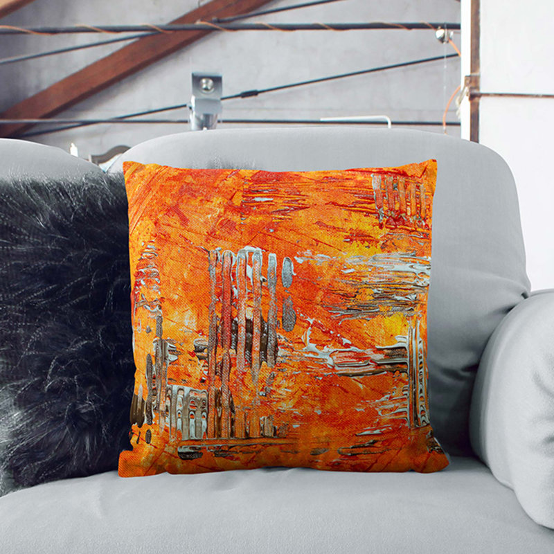 Abstract Square Cushion, White, 40 x 40 cm