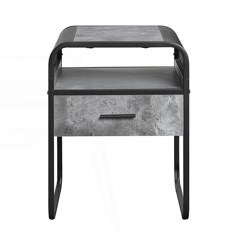 Table de bout avec tiroir et tablette Modern Elegant Design