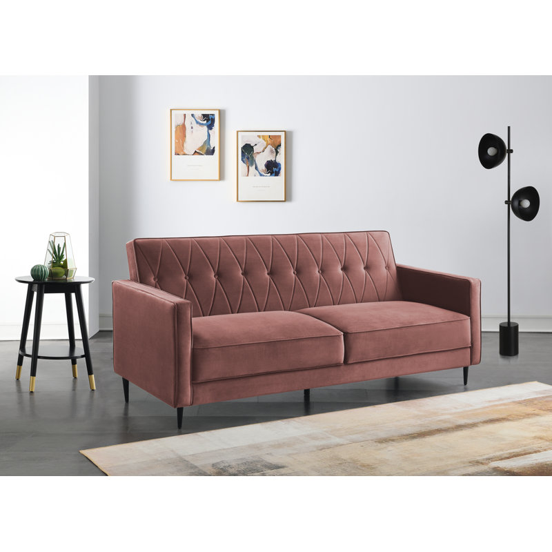 Aticus 3 Seater Sofa Bed, Pink Velvet