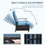 Chaise longue d'extérieur réglable en métal pour fauteuil inclinable avec dossier rabattable, angle réglable, coussins amovibles, support 350 lb-1981832398