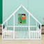 House-Shaped Floor Bed With Fence-666340116