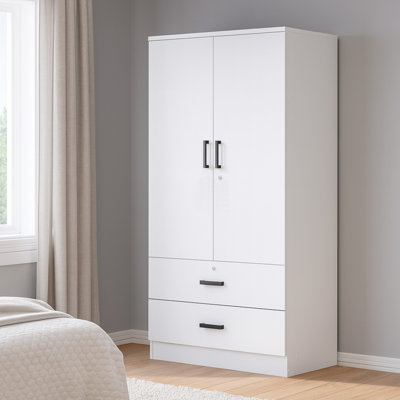 Kohdyn Wardrobe 2 Door, 2 Drawers, 20"D by Ebern Designs