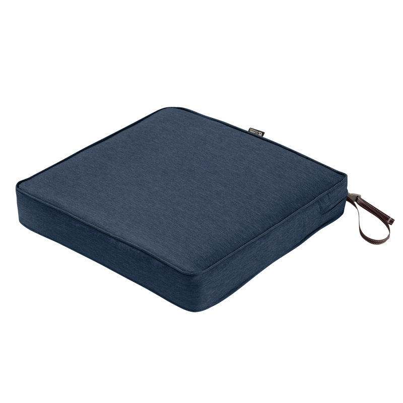 Pina Outdoor Dining Chair Seat Cushion, Heather Indigo Blue, 2" H x 20" W x 20" D
