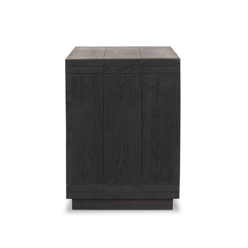 WARBY 1 - Drawer Solid Wood Nightstand, Black