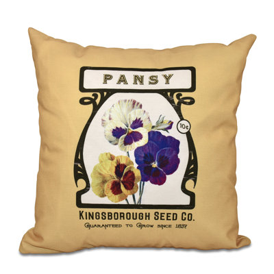 Housse et insert de coussin carré Botanical Blooms Pansy