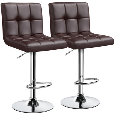 Chandresh Swivel Upholstered Adjustable Height Counter Stool with Metal Frame