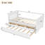 Lit plateforme simple avec tiroirs et lit gigogne, lit de jour en bois massif, sans sommier, blanc-1245761200