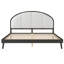 Base de lit tapissier grand format avec tête de lit en lin, bois massif, système de lattes en bois sans sommier-131199059