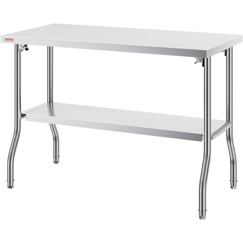 VEVOR Stainless Steel 48'' Folding Commercial Prep Table