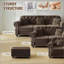 Canapé Chesterfield rembourré en velours avec garniture cloutée et accoudoirs roulés, canapé de style Mid-Century moderne capitonné, comprend 2 coussins-464730213