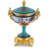 Stylish Decorative 13 Inch Bronze and Porcelain Cherub Teal Rococo Jar with Ornate Floral for Home