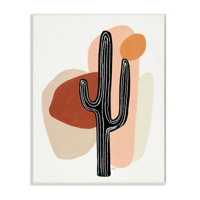 «Western Terracotta Abstract Desert Cactus Plant», art mural par Patricia Pinto
