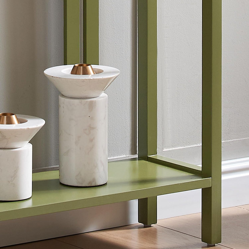 22 Inch Wide Narrow Console Table with 3-Tier Storage Shelves, Entryway Accent Table for Living Room or Hallway, Avocado
