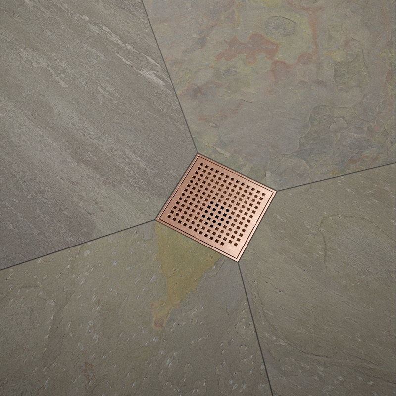 Mira Square Center Shower Drain by QM Drain, Bronze