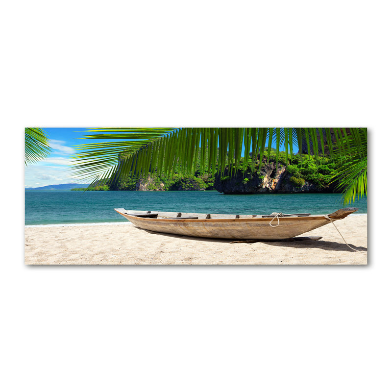A Boat On The Beach - Print, Glass, 70cm H x 100cm W x 4cm D