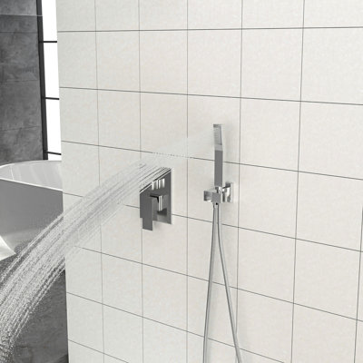 Douche carrée double de 10 pouces - avec installation facile et débit d'eau réglable pour une commodité de 1,8 GPM