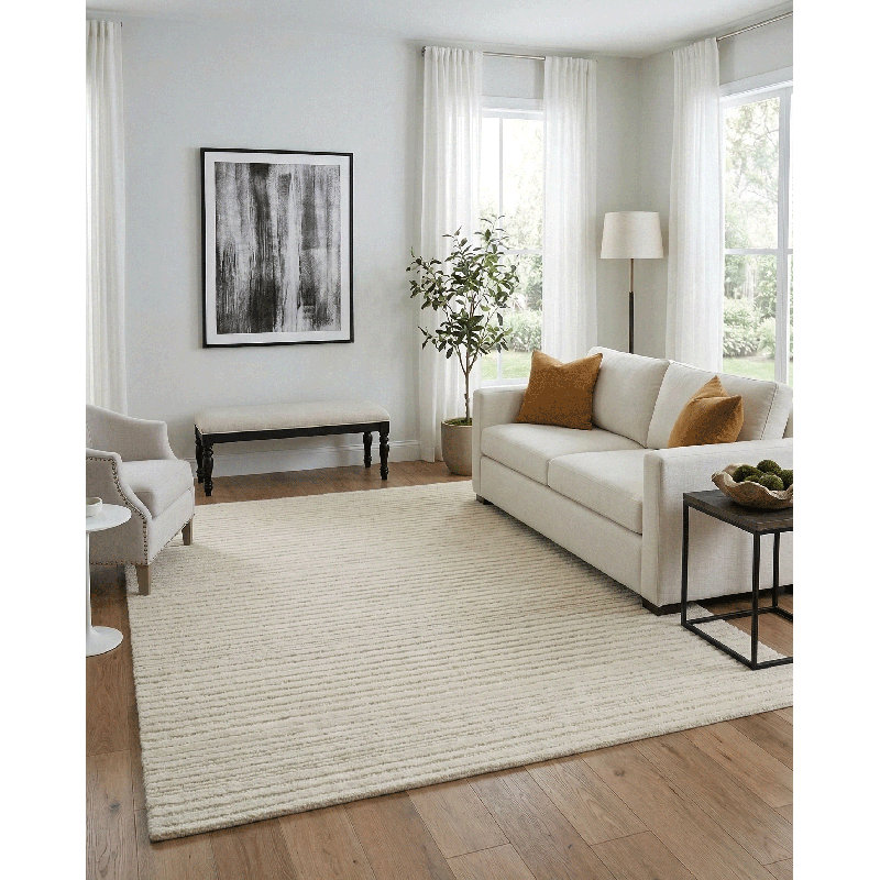 Akash Rectangle Area Rug in Ivory, Rectangle 5' x 8'
