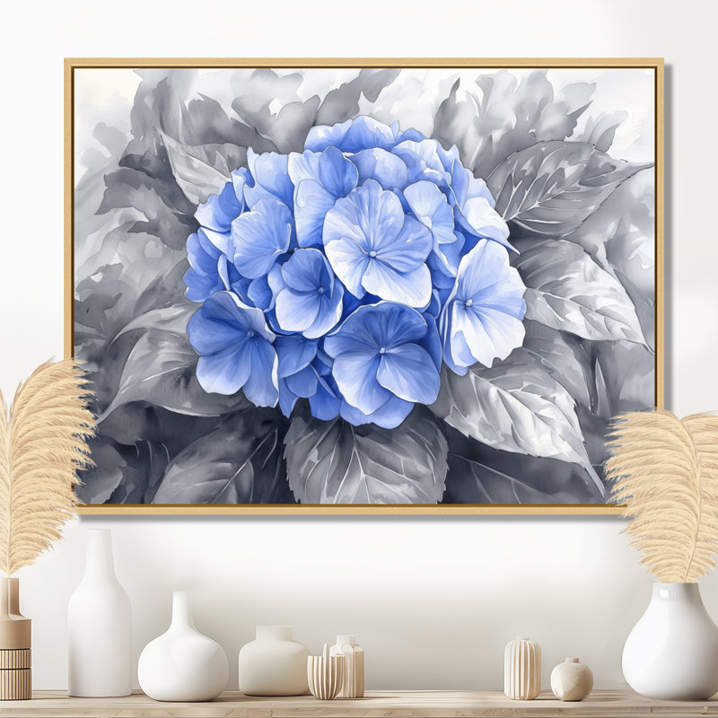 Jacynda - Floral Wall Art, Impression sur cadre flottant, H 12 po x l 20 po, Crème, crème