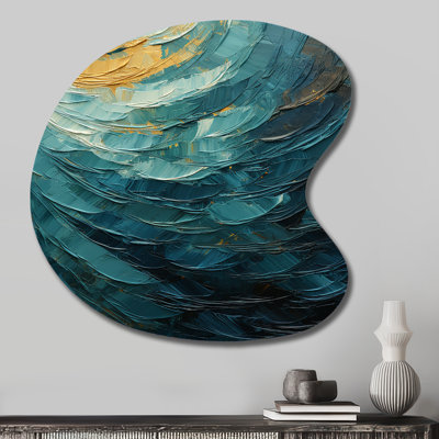 Okehampton - Abstract Spirals Asymmetrical Metal Wall Decor, Modern Irregular Shape Metal Art Print